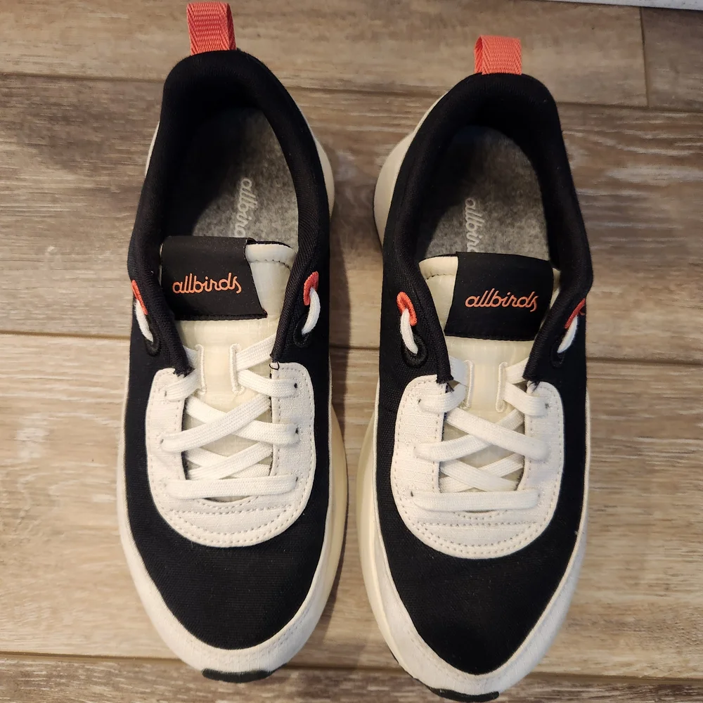 Allbirds Runners Women 7.95 KG CO2E Size 8 White Black Running Shoes - Picture 4 of 6